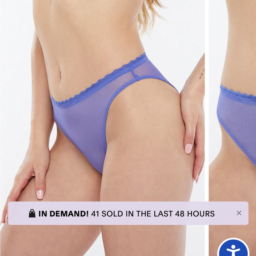 Sheer crotchless Bikini Panty in purple